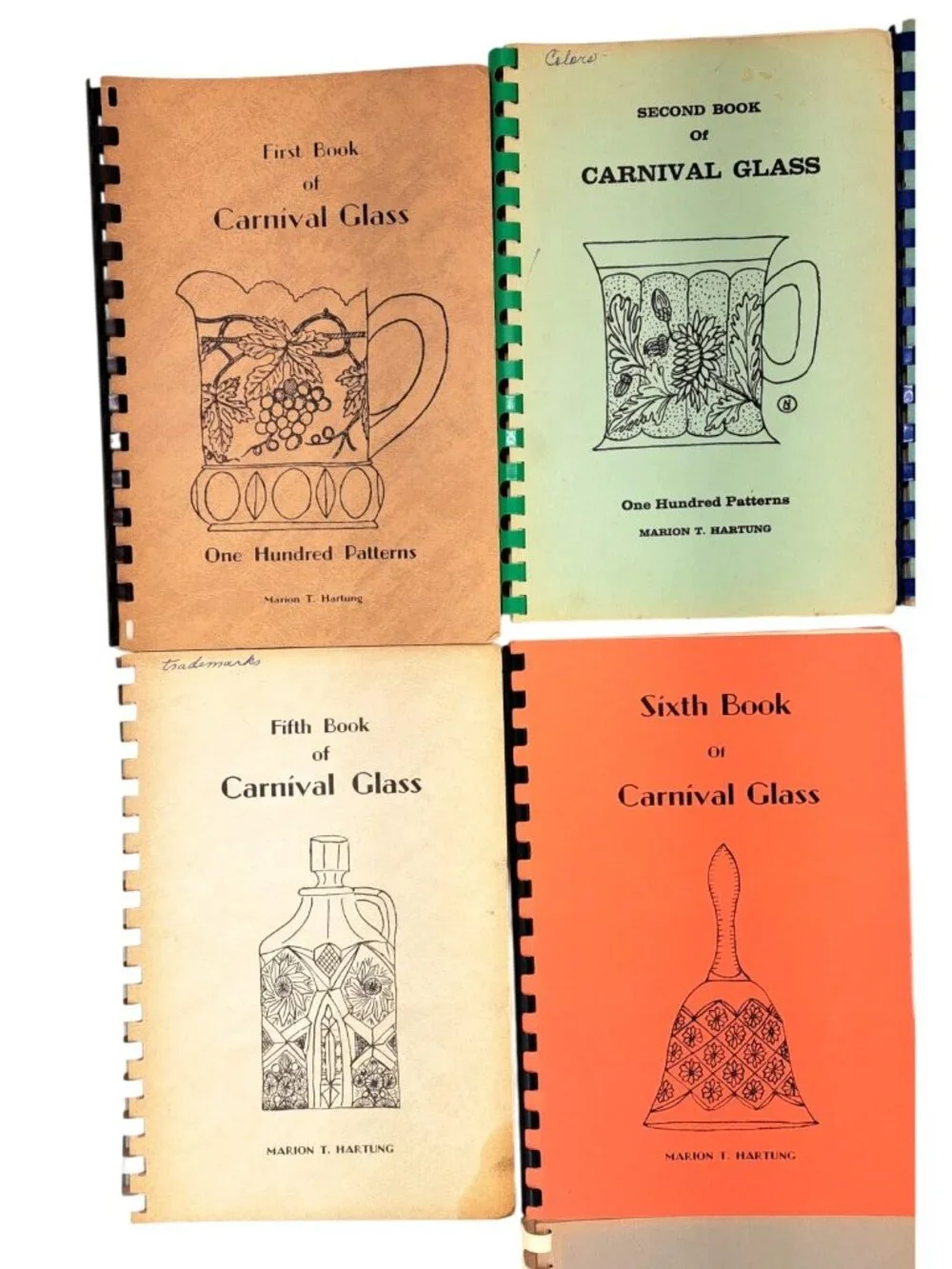 Vintage Carnival Glass Reference Book Lot Marion Hartung 1 to 9 Plus Price Guide